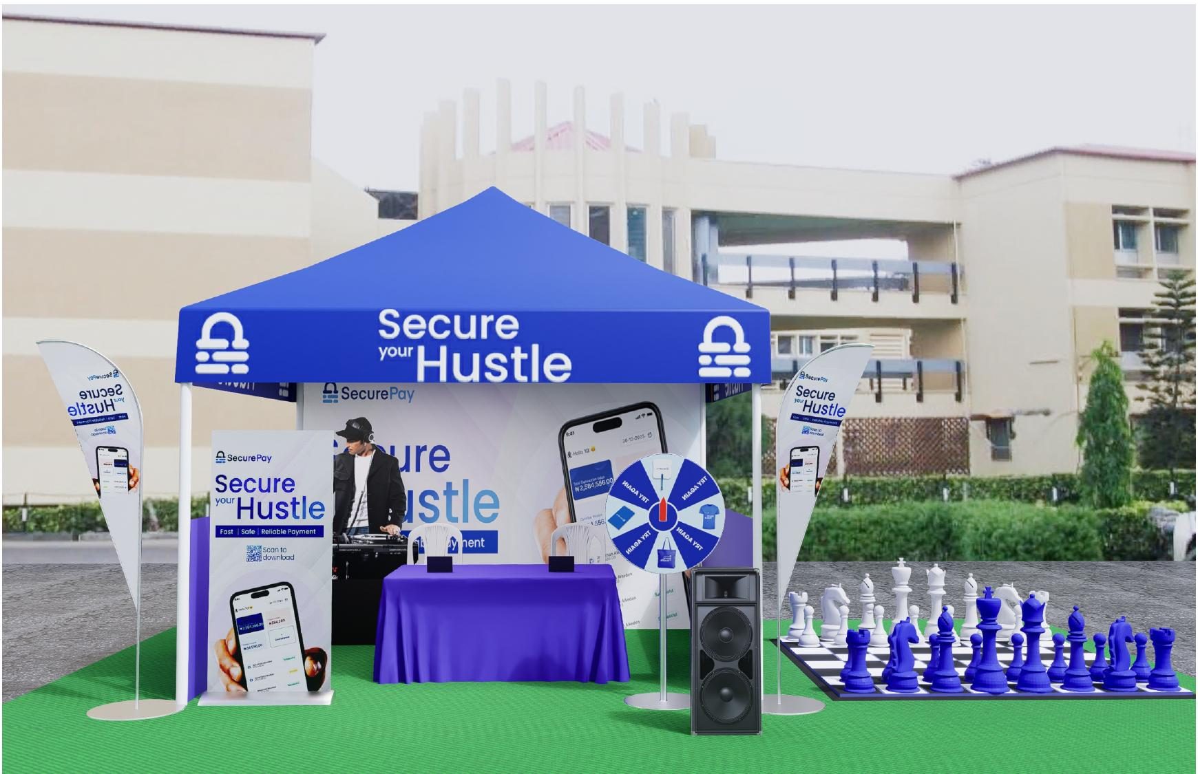 SecureHustle fintech exhibition booth