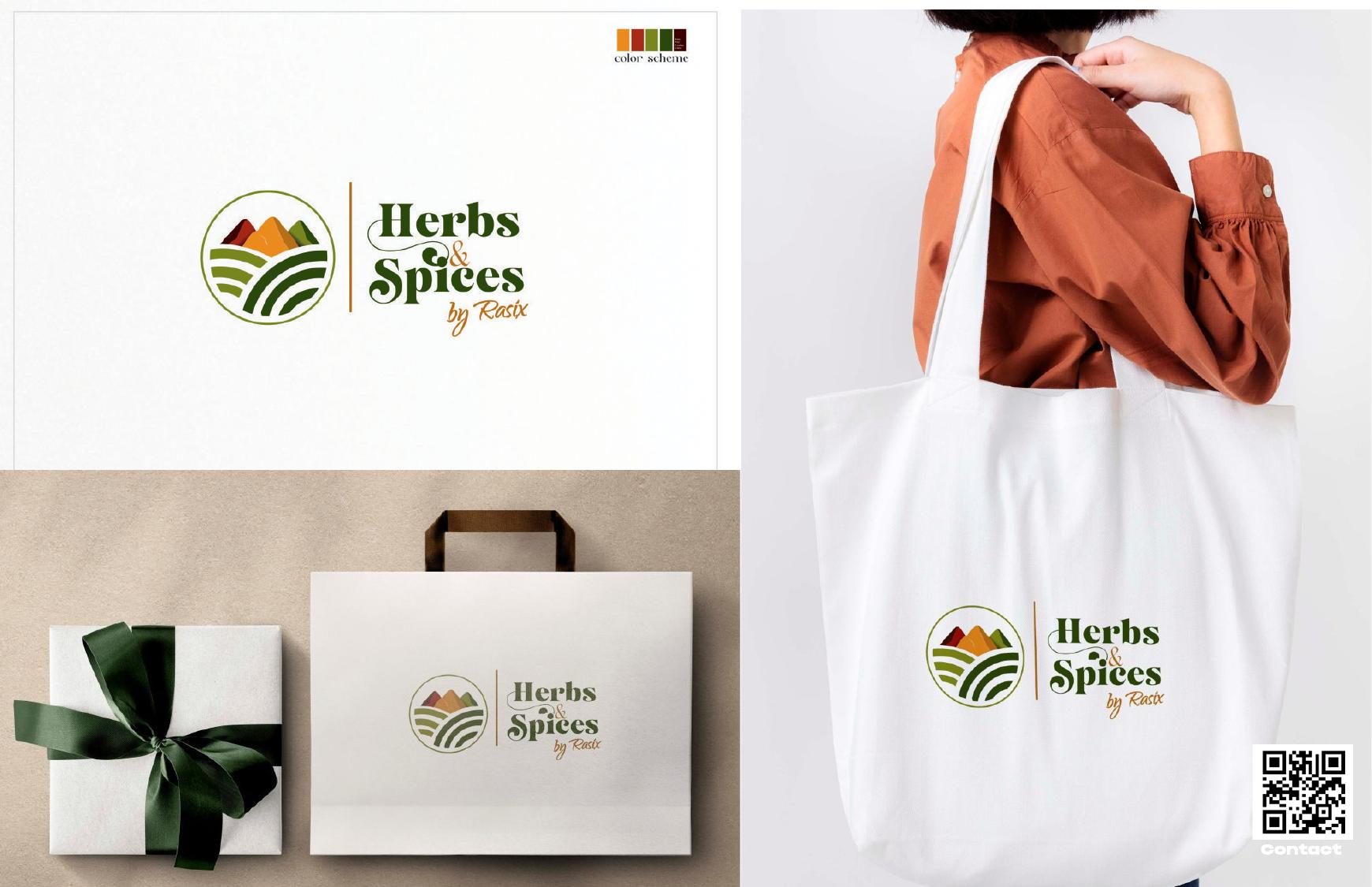 Herbs and Africa identity and packaging mockup