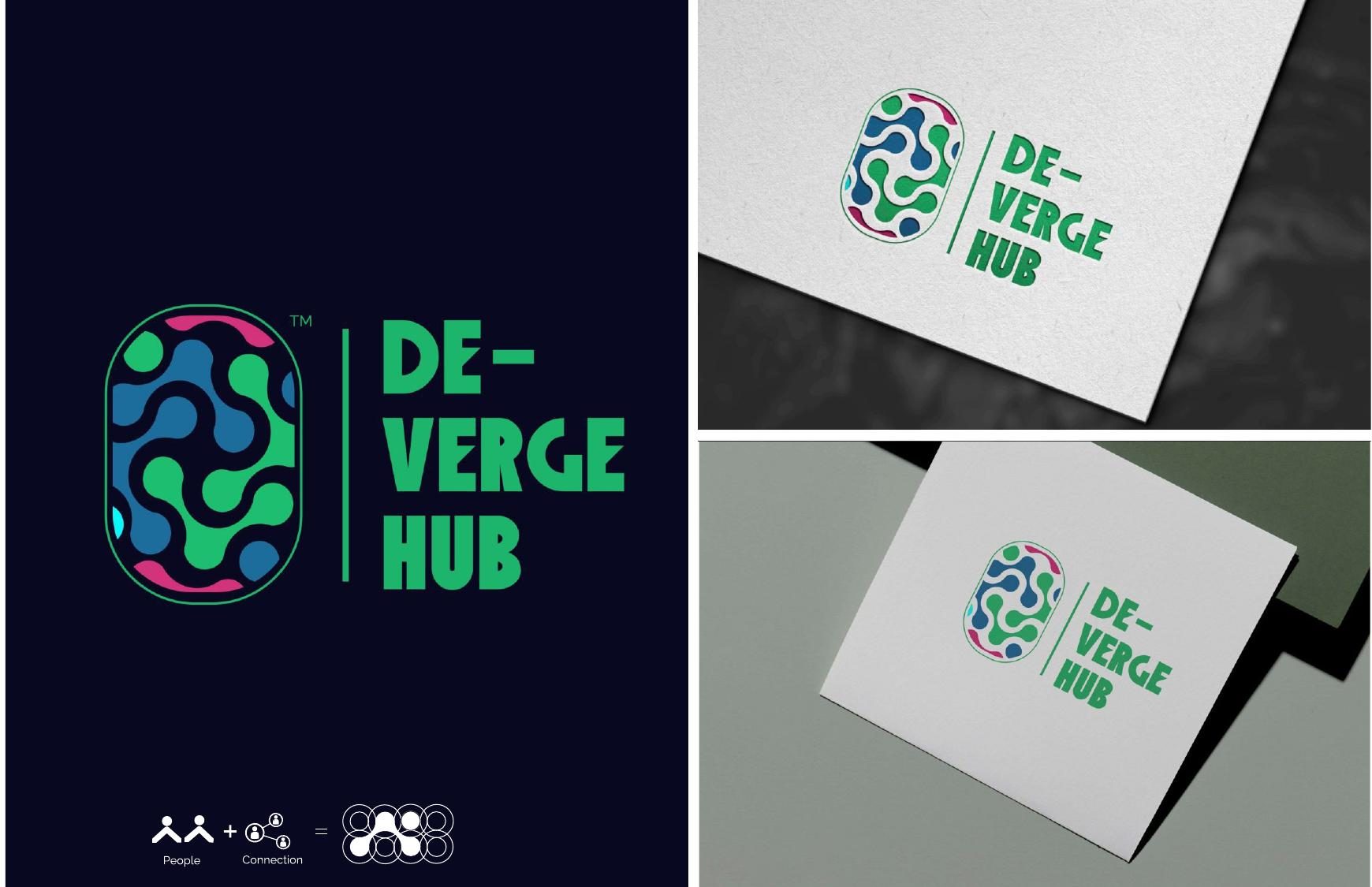 De-Verge Hub identity design mockup