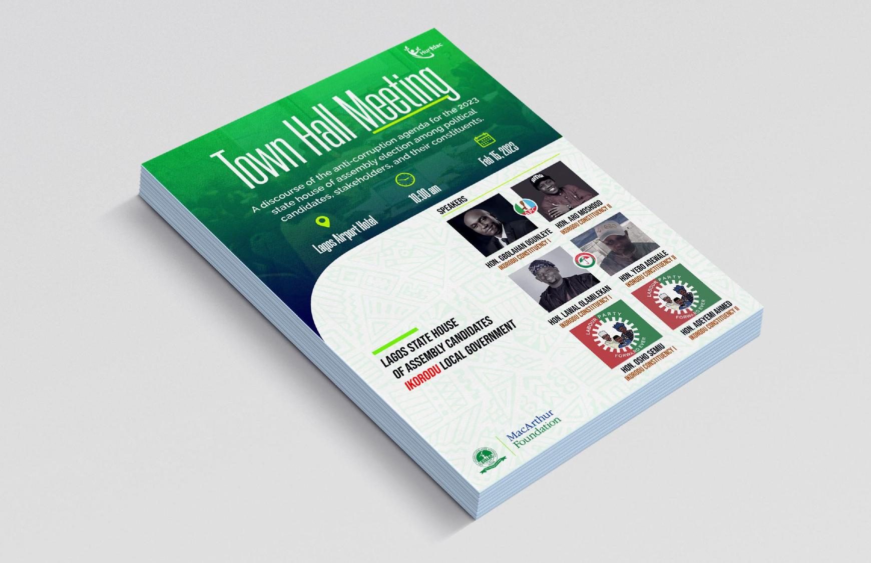 HURIDAC town hall meeting flyer mockup