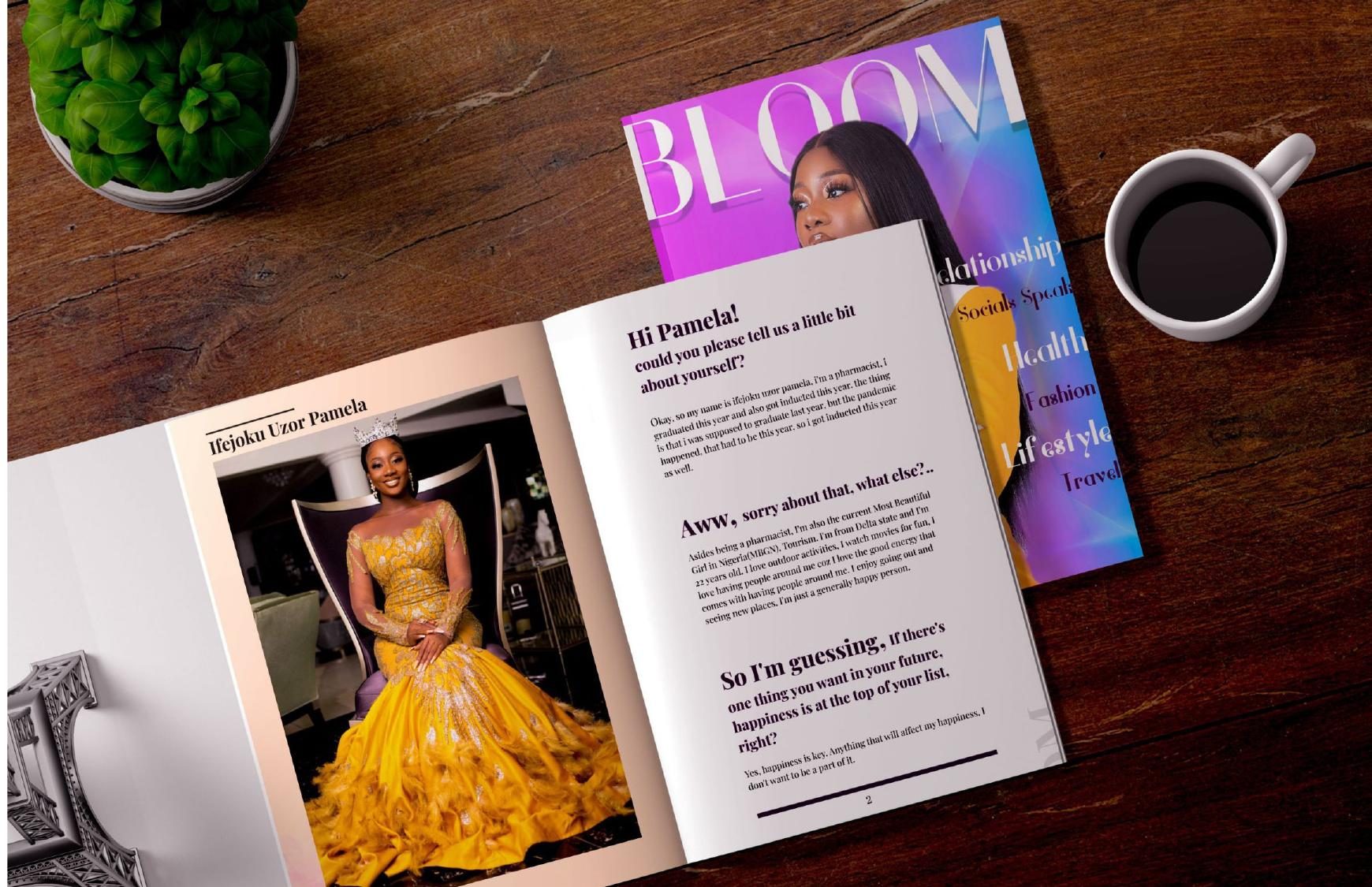 Bloom Magazine interview article layout