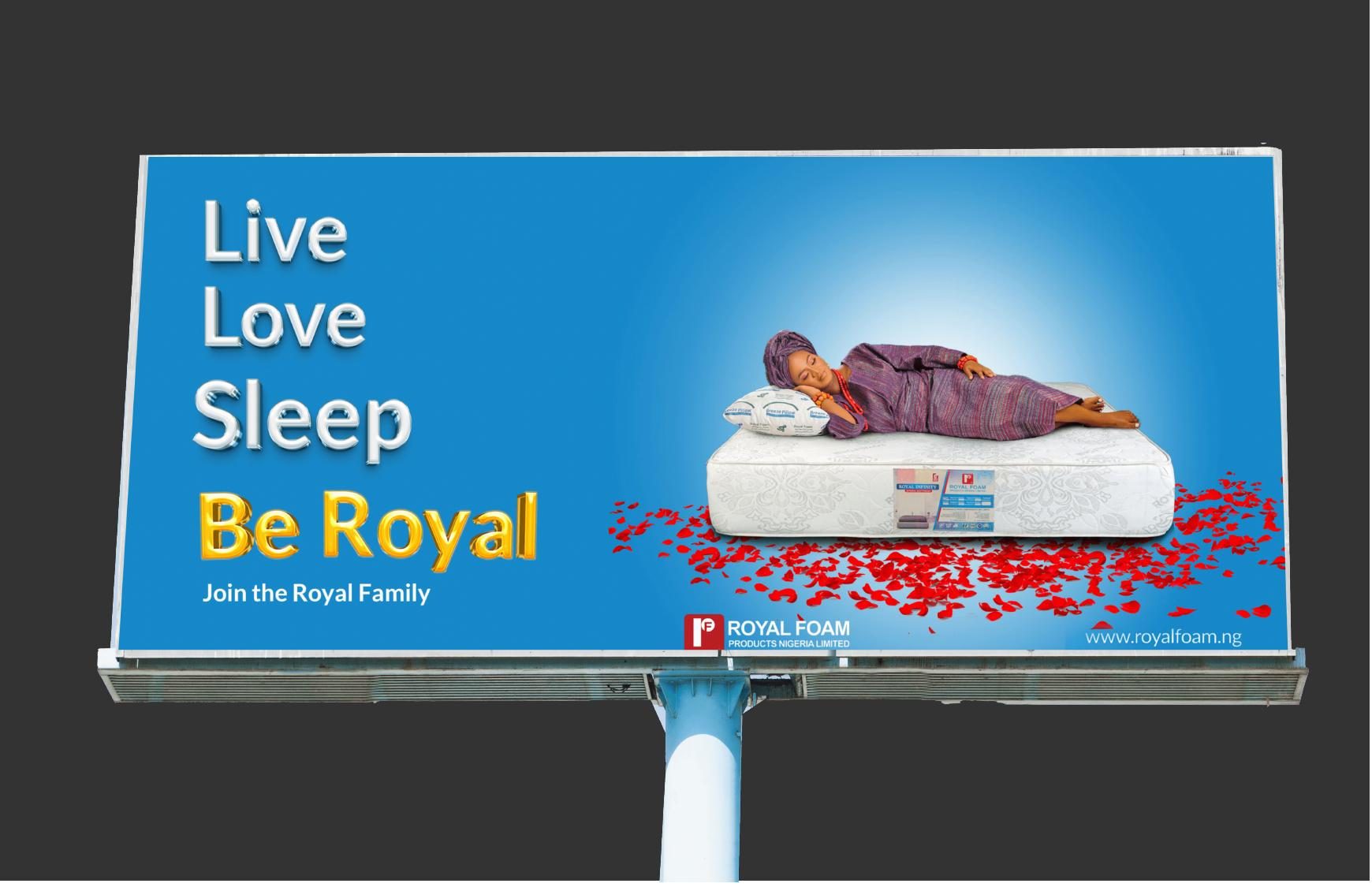 Royal mattress billboard creative